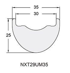 Mountain Bicycle Carbon Rim Profile Drawing NXT29UM35