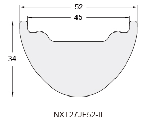 Mountain Bicycle Carbon Rim Profile Drawing NXT27JF52