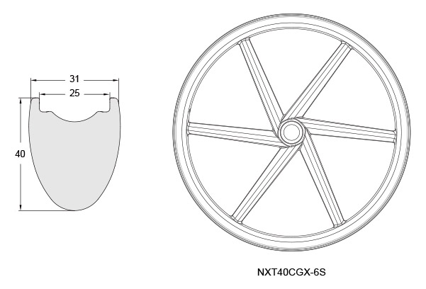 6-Spoke Carbon Gravel Bicycle Wheels