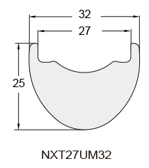 the profile drawing Mountain Bicycle Carbon Rim Profile Drawing NXT27UM32