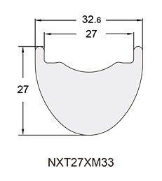 Mountain Bicycle Carbon Rim Profile Drawing NXT27XM33