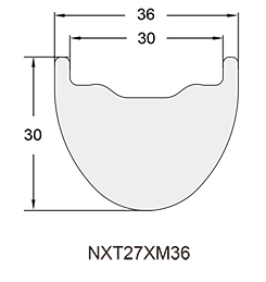 Mountain Bicycle Carbon Rim Profile Drawing NXT27XM36