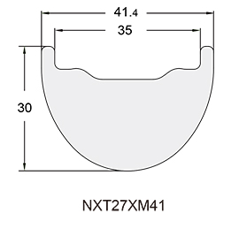 Mountain Bicycle Carbon Rim Profile Drawing NXT27XM41