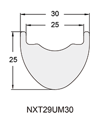 Mountain Bicycle Carbon Rim Profile Drawing NXT29UM30