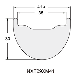 Mountain Bicycle Carbon Rim Profile Drawing NXT29XM41