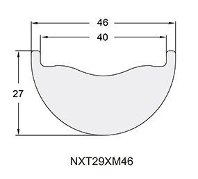 Mountain Bicycle Carbon Rim Profile Drawing NXT29XM46