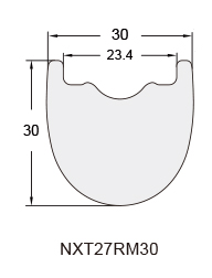 Mountain Bicycle Carbon Rim Profile Drawing NXT29RM30