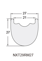 Mountain Bicycle Carbon Rim Profile Drawing NXT29RM27