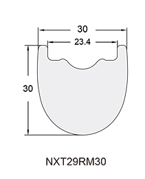 Mountain Bicycle Carbon Rim Profile Drawing NXT29RM30