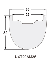Mountain Bicycle Carbon Rim Profile Drawing NXT29AM35