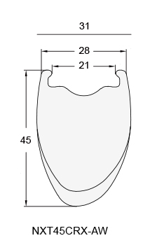 CRX Wide Road Carbon Fiber Bicycle Rim and wheel NXT45CRX-AW