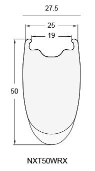 profile drawing of classic carbon fiber bicycle rim