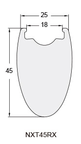 profile drawing of classic carbon fiber bicycle rim