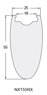 profile drawing of classic carbon fiber bicycle rim