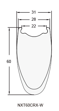 CRX Wide Road Carbon Fiber Bicycle Rim and wheel NXT60CRX-W
